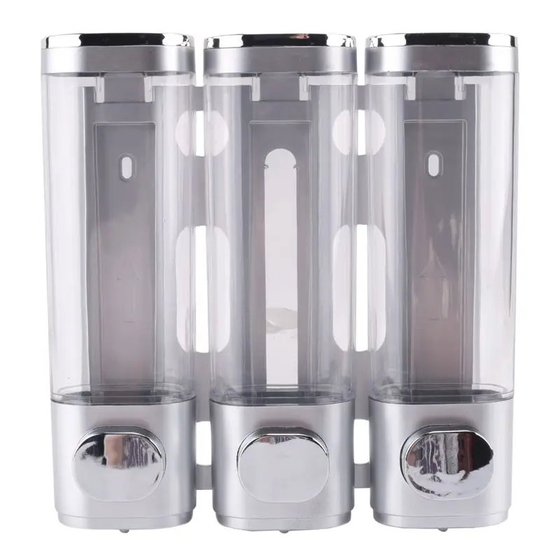 DT17 2X 3-in-1 Wall Mounted Bathroom Shower Pump Dispenser and Organizer for Shampoo Conditioner Soap