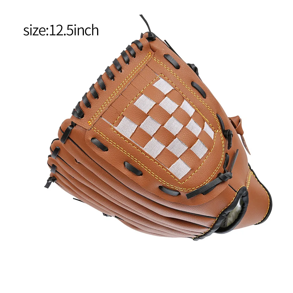 

Baseball PU Leather Glove Outdoor Sports Baseball Softball Practice Training Glove Sports Gear Brown 11 5 Inch