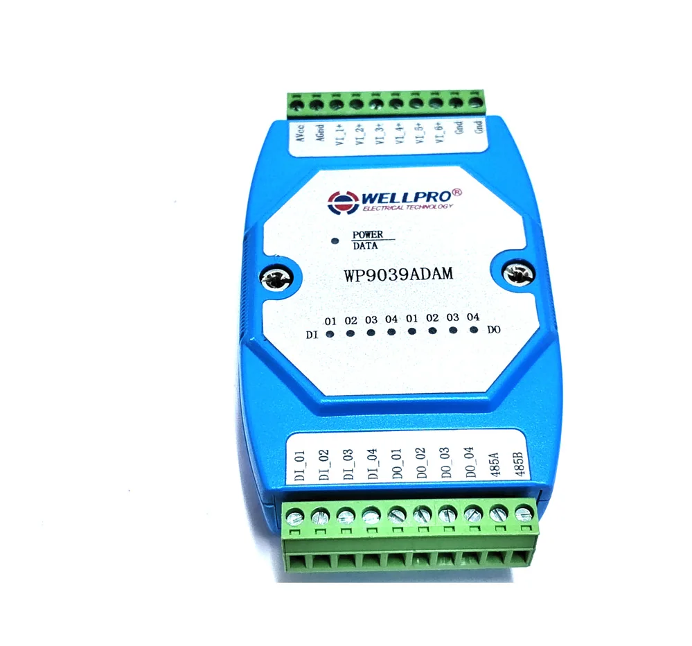 

WP9039ADAM 0-10 В Модуль сбора напряжения 6VI/4DI/4DO RS485 MODBUS Связь
