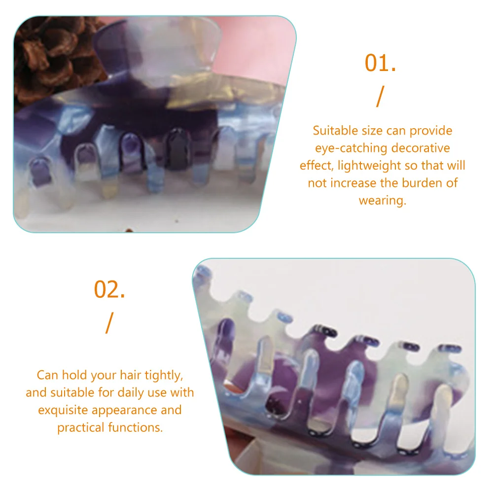 

2Pcs Large Hair Claw Clips Purple Accessories for Thin Thick Hair Women Hairpin Daily Occasions Party Prom Gifts