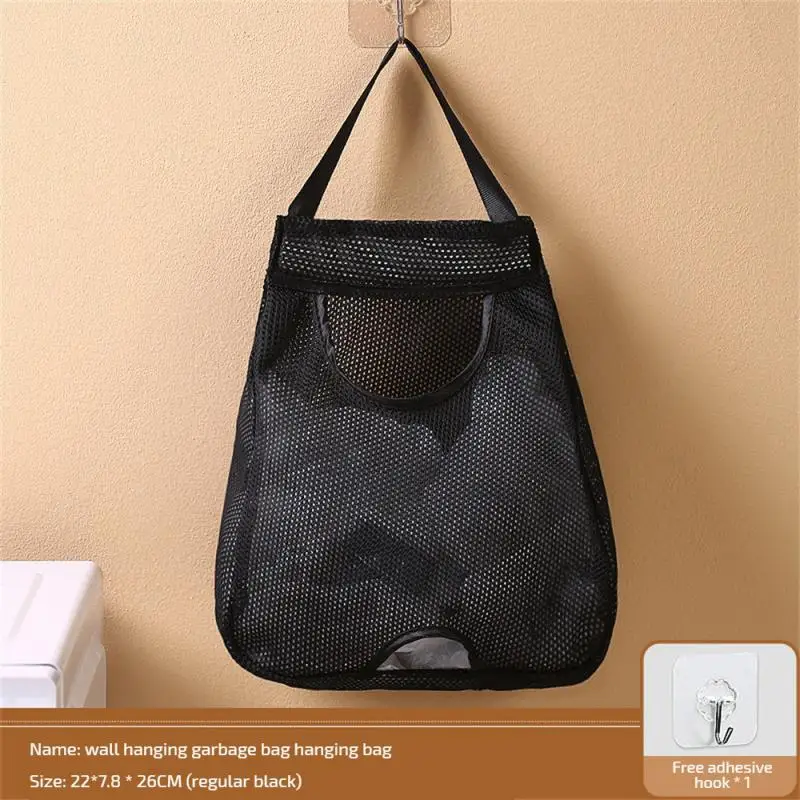 1/2PCS Garbage Bag Storage Box For Plastic Bag Wall Hanging Bag Washable Mesh Storage Bags Plastic Bag Holder Dispenser Kitchen