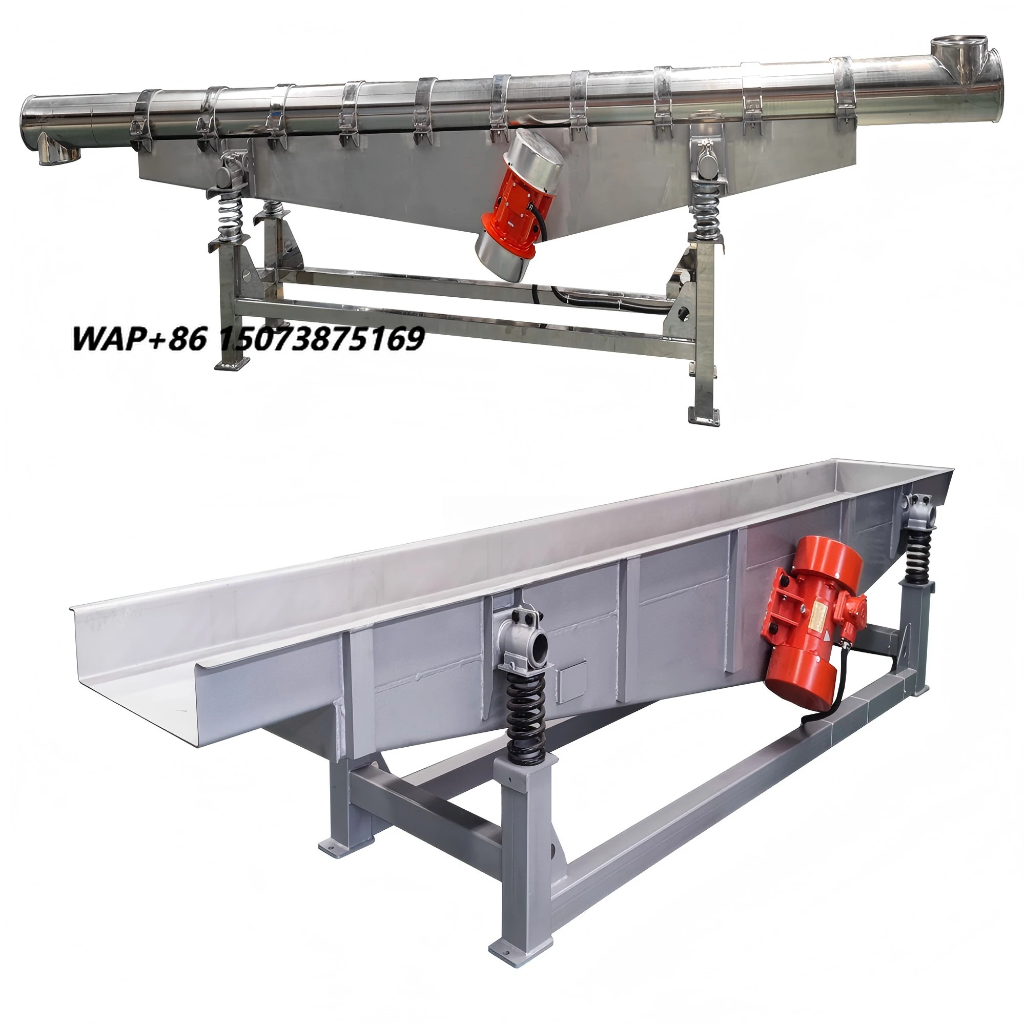 DZJX Automatic Linear Vibrating Conveyor Feeding Machine Powder Feeder System for Restaurants Stainless Steel Durable Horizontal
