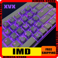 XVX 21keys Silver Butterfly Keycaps Heart Supplement Pink Pattern Translucent IMD Keycap Magnetic Switch Mechanical Keyboard Cap