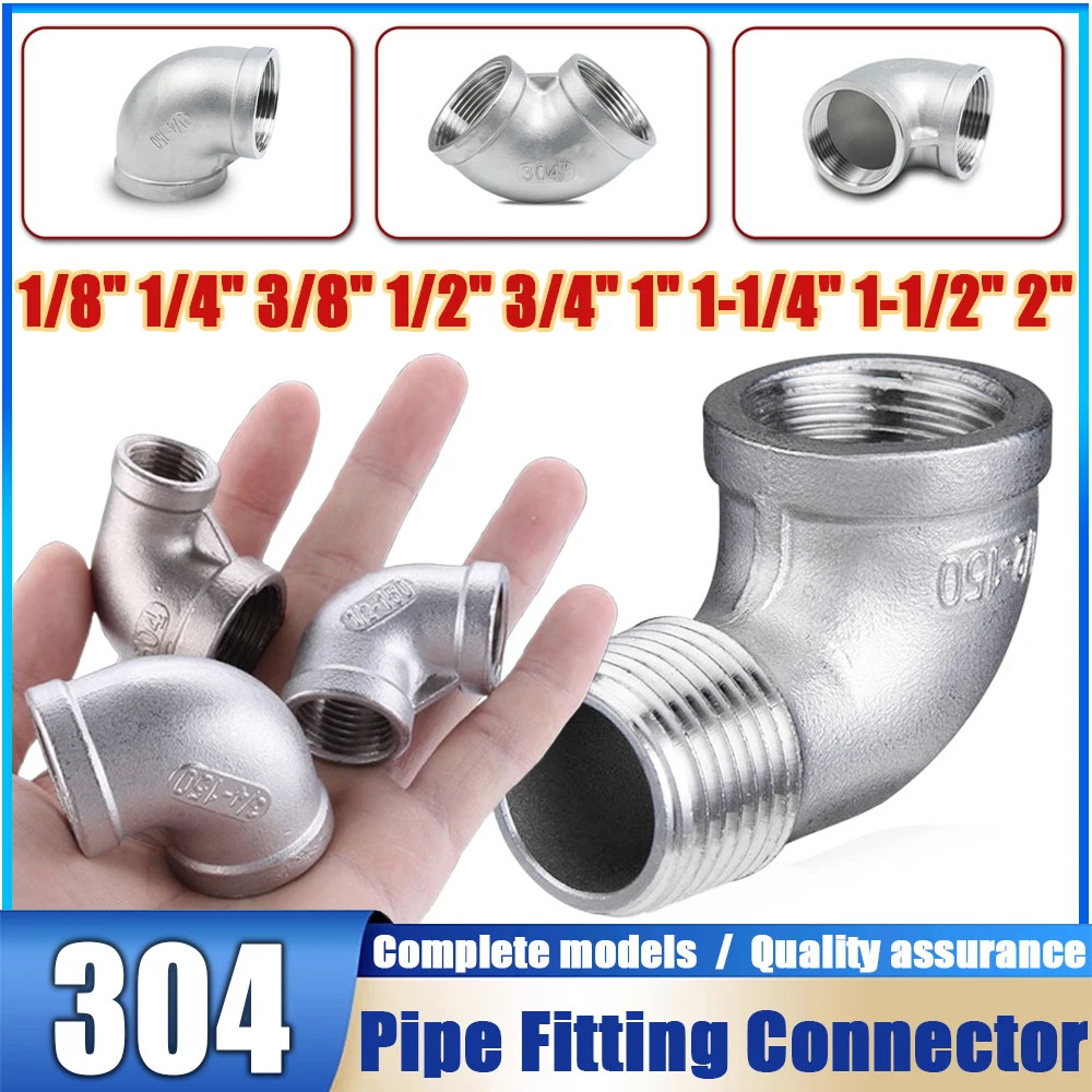 

Female x Male Thread 1/8 1/4 3/8 1/2 3/4 1" 1-1/4 1-1/2 Street Elbow 90 Degree Angled 304 Stainless Steel Pipe Fitting Connector