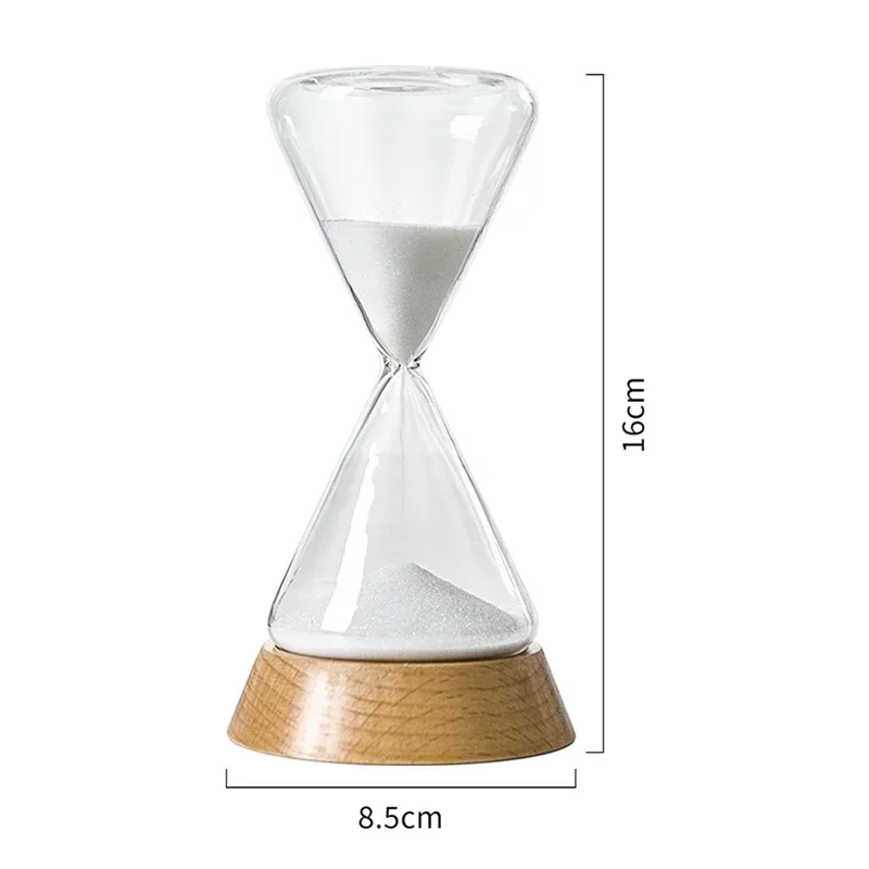 

New Nordic Glass Droplet Time Hourglass with Wood Base Home Decoration Crafts Gift Desktop Ornament Office Timer
