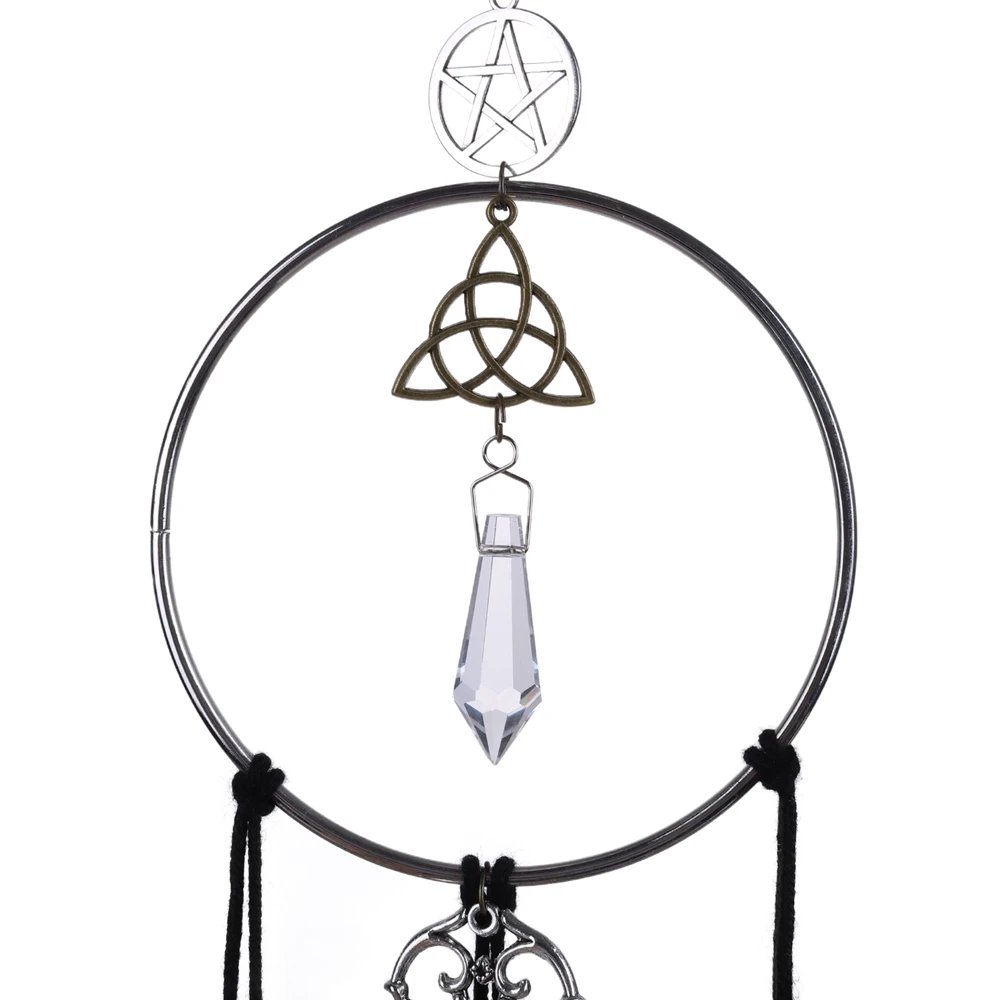 Beato Witch Wind Chime Crystal Stone Evil awarding Handmade Bell Pendant Room Decoration maniglia della porta Witch Bell