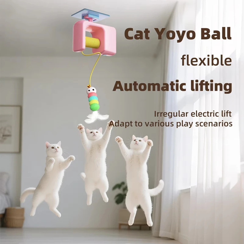 Rechargeable Electric Flying Bird Cat Toy Interactive Hanging Door Automatic Cat Toy With Elastic Rope For Indoor Cat Hunt Play
