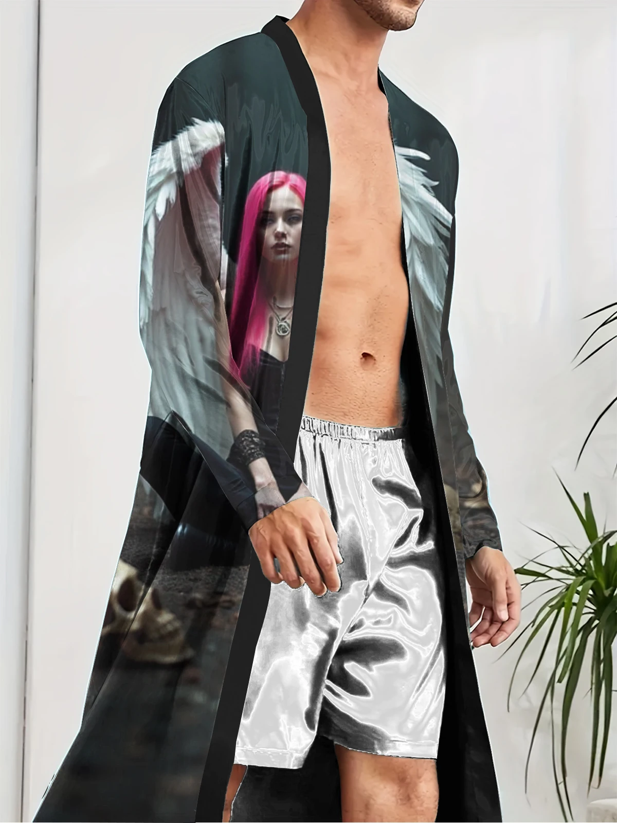 1pcs Men's Robes 2026 Spring/Summer Graphic Funny pajamas Sleepwear sleepwear Breathable Bathrobe men Bathrobe man 3D Printed