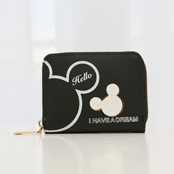 Disney Mickey mouse Small wallet lady short zipper tassel key coin purse student small mini wallet Minnie card holder Clutch