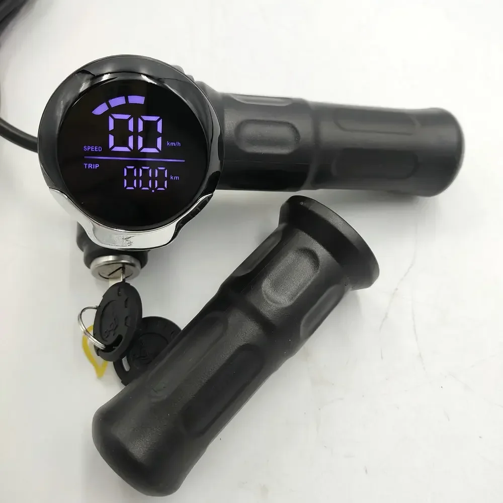 24v36v48v60v Speedometer Rolling Grips Throttle Accelerator With Lcd Display&Lock for Electric Scooter Bicycle MTB Tricycle Part