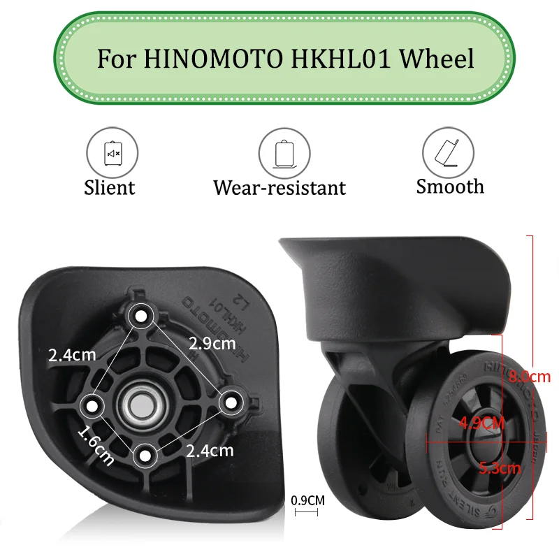 For HINOMOTO HKHL01 Universal Wheel Trolley Case Wheel Replacement Luggage Pulley Sliding Casters Slient Wear-resistant Repair