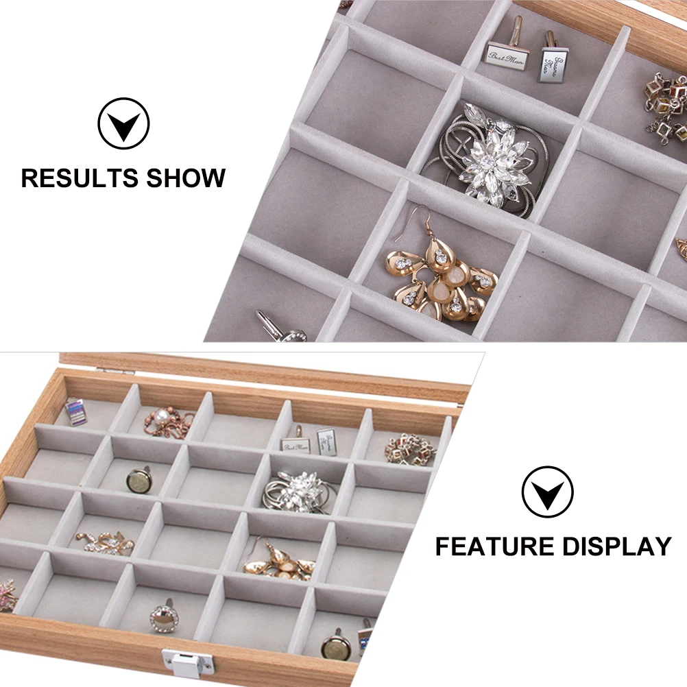 

24 grid Jewelry Storage Display Box Lightweight ganizer Case for Necklace Bracelet Rings Earrings Multi function Large Capacity