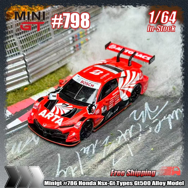 Nieuw op voorraad Minigt 1:64 # 786 Honda Nsx-Gt Types Gt500 Simulatie Legering Miniatuur Gegoten Automodel Aangepaste Speelgoed Cadeau Collectible
