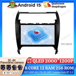 Android 15 Car Radio For Toyota Camry US 2012-2017 Wireless Carplay Auto DVD 4G LTE Autoradio Navigation Multimedia Qualcomm GPS