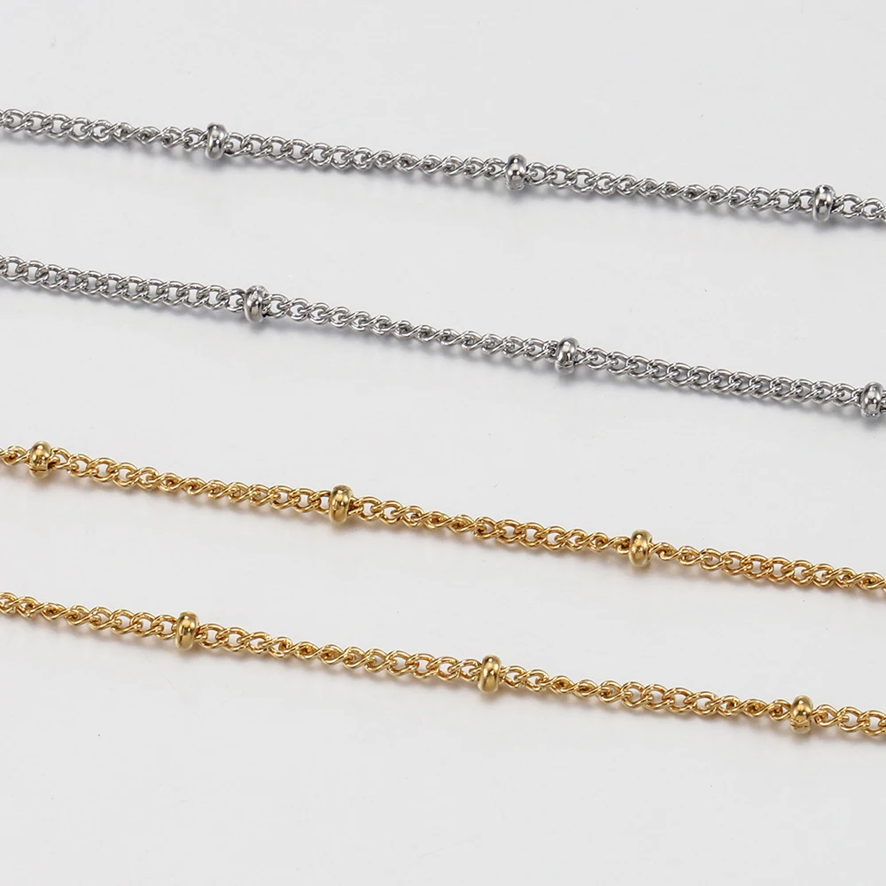 5 Stück 45cm+5cm Kette mit Karabinerverschlüssen, Edelstahl-Perlenkette, Halsketten-Basisketten für DIY-Schmuckherstellung, kein Verblassen – Detail 25