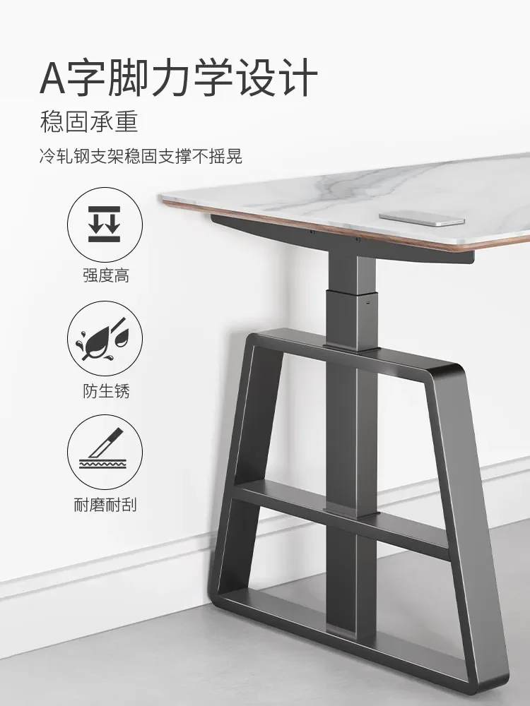 Stone Plate Electric Lifting Table Double Motor Computer Learning Light Luxury Office Desk Standing Workbench