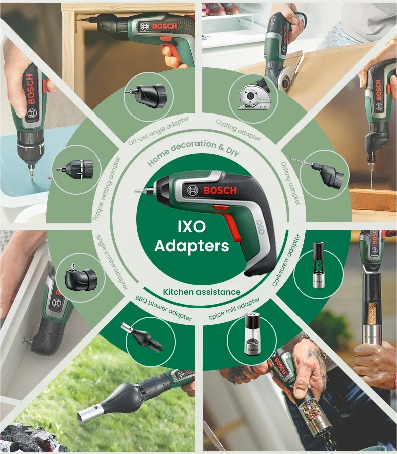 Imagem -03 - Bosch Electric Screwdriver Acessórios Angle Corner Drill Cutter Adapter para Ixo e Series Faça Você Mesmo Power Tool Set