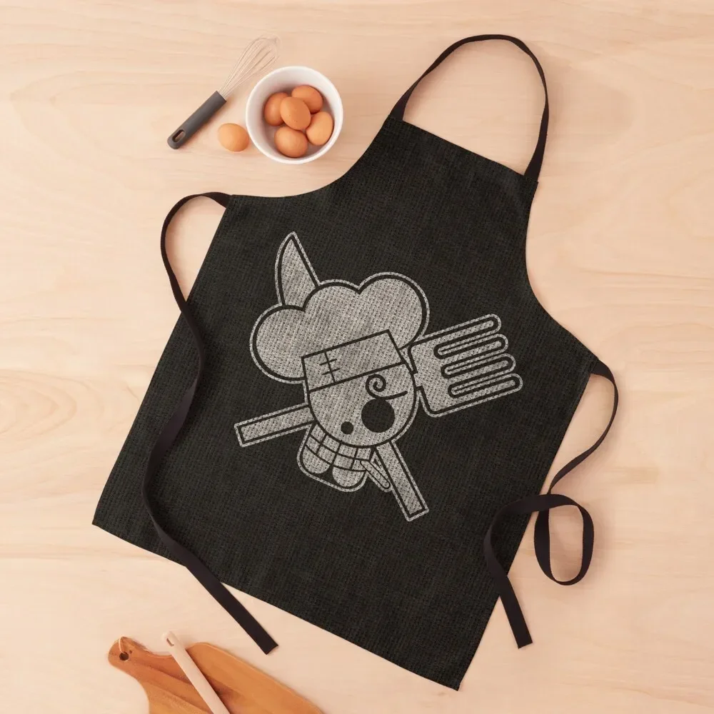 

OP 38 - Sanji's personal Jolly Roger (New world) Apron Costume Waiter House Things For Home And Kitchen For Men Camping Apron