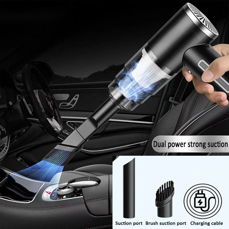2023 Handheld Wireless Car Vacuum Cleaner 45000pa Auto Vacuum Use Cleaner Home And Mini Car With Dual Battrery Built-in Vacuum