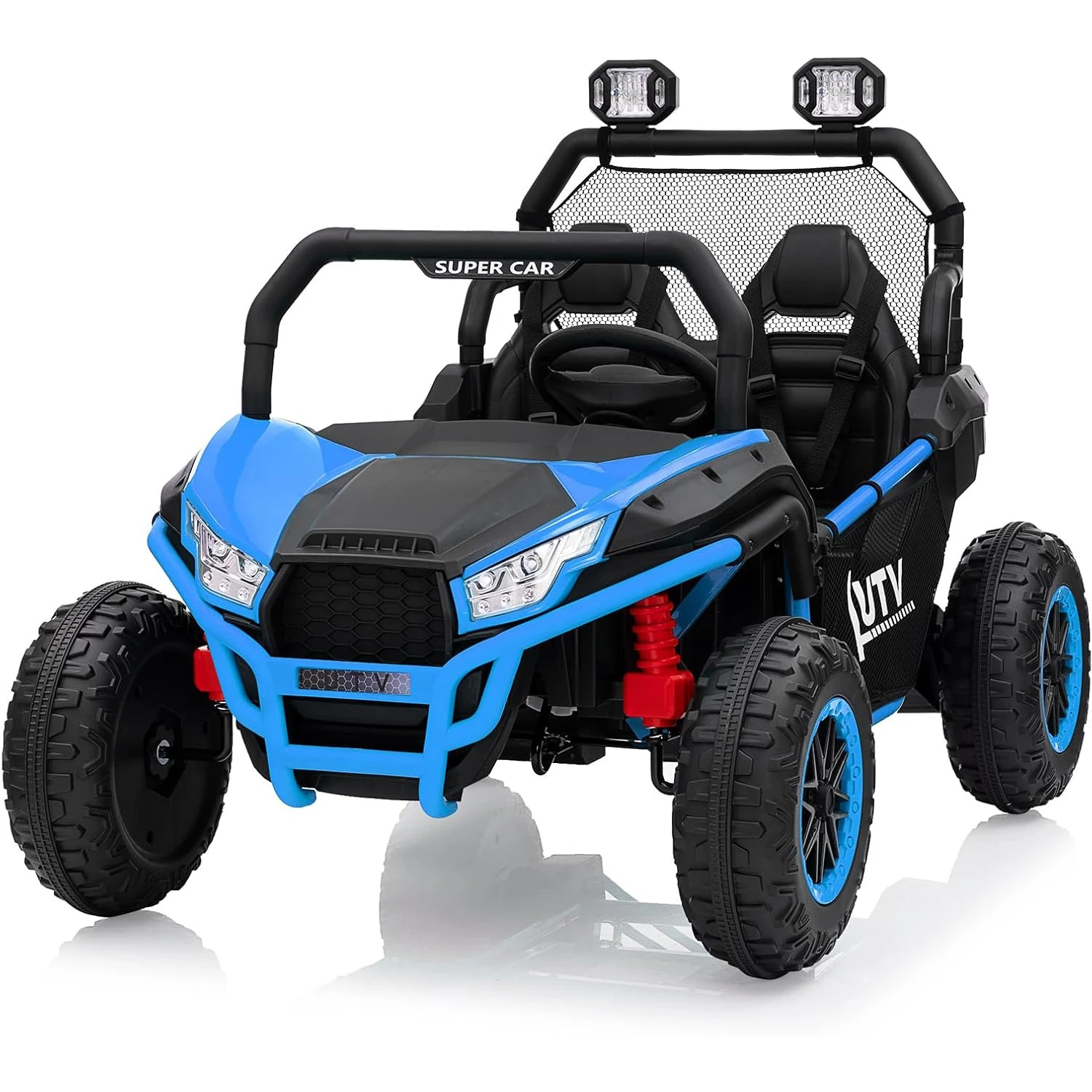 Véhicule électrique 2 places pour enfants de 3 ans, monter sur voiture UTV, avec télécommande Parent, moteurs 400 W, 4,5 MPH, suspension à quatre roues