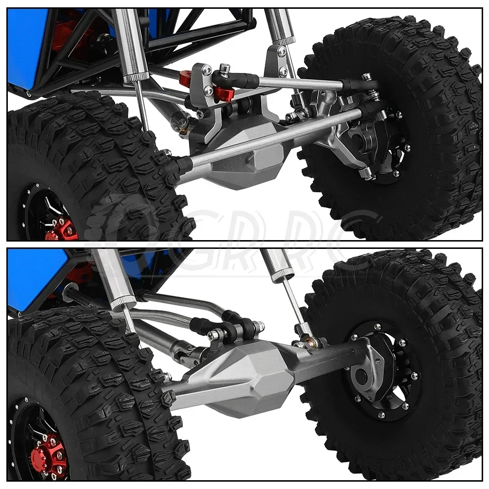 Metal DIY 1/10 RC Simulation Climbing Crawler Frame With SCX10 II Portal Axles Upgrade Car Refit Kit Parts With Plastic Cage