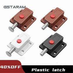 Plastic covered latch cabinet door and window open mounted automatic spring latch furniture hardware uncovered latch