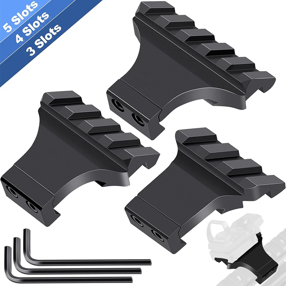 45 ° Adaptery Offset Picatinny Rail Mounts 3/4/5 Slots Low-Profile Adapter Picatinny Offset Rail Mount Side Clamp do montażu lunet, laserów i optyki