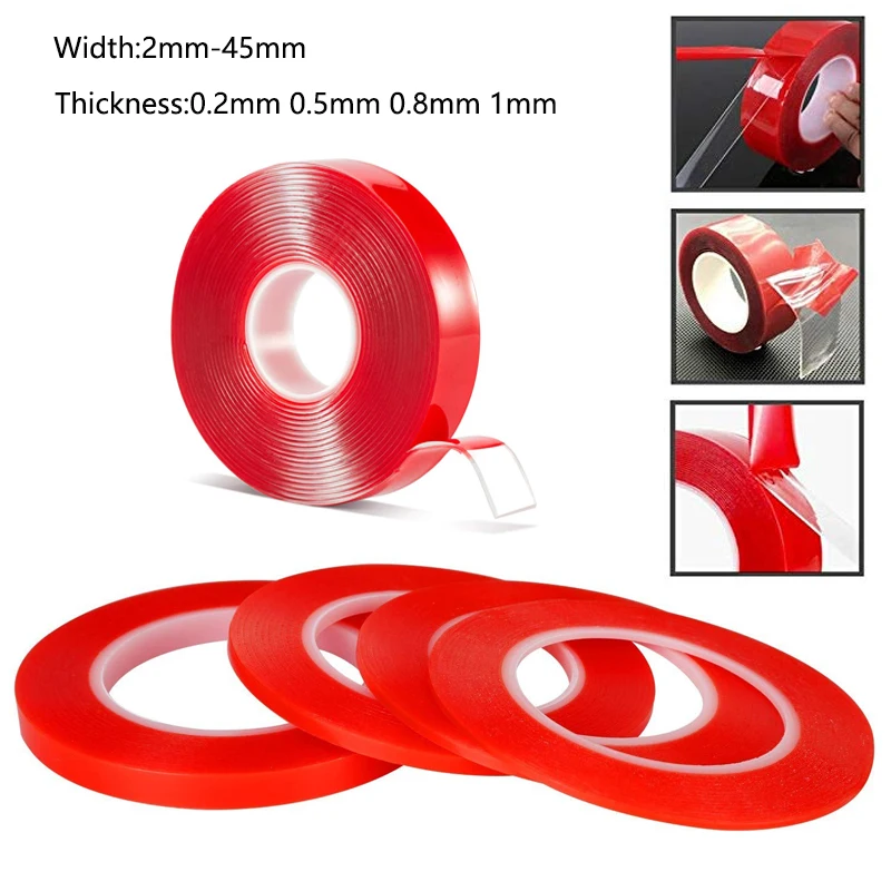 

Double Side Adhesive Traceless Transparent Acrylic Foam Adhesive Tape No Traces Sticker width2-45mm thickness 0.2/0.5/0.8/1mm