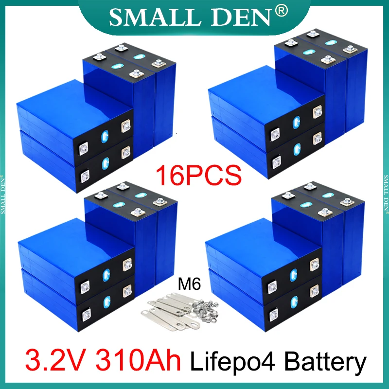 

16PCS 3.2V 310Ah Lifepo4 Battery Grade A Lithium Iron Phosphate Cell DIY 12V 24V E-vehicle Boat Yacht Inverter Solar Wind Energy