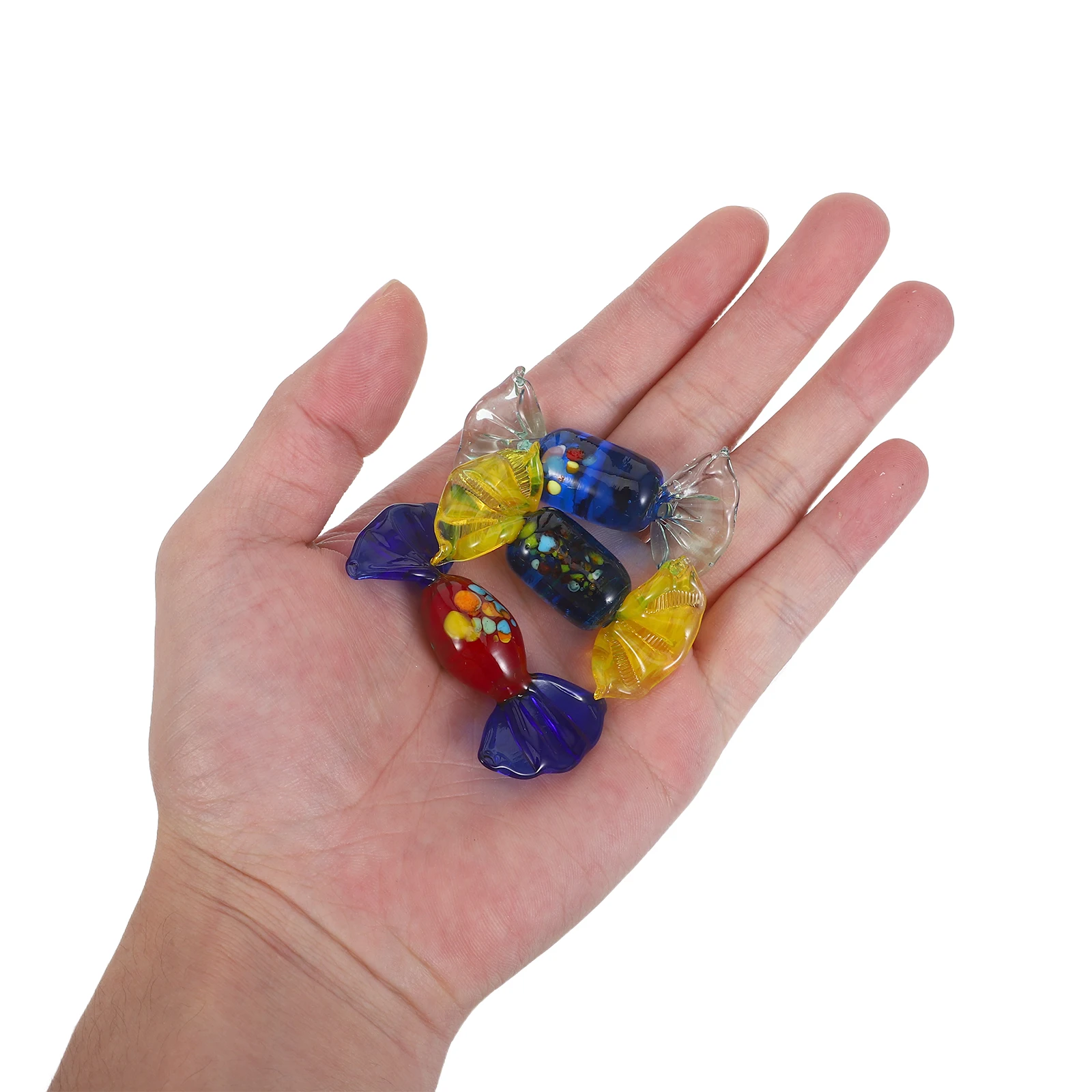 

6Pcs Colorful Glass Candy Beautifully Packaged Gift Ready for Anniversaries Festivals Vintage Inspired Decorative Art Pieces