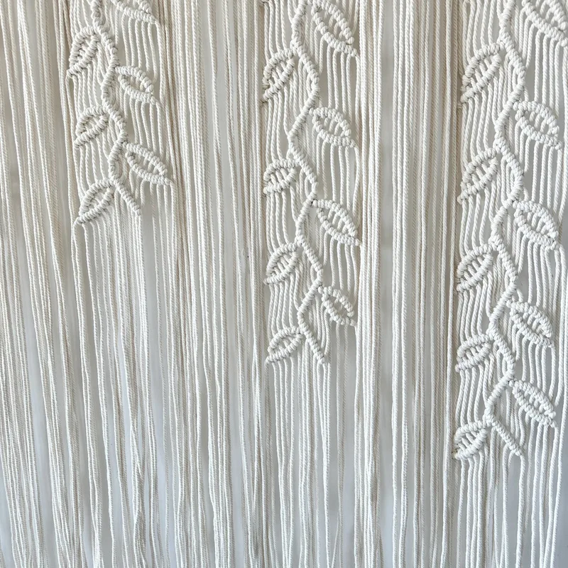 Nordic wind cotton rope woven door curtain, leaf fringed partition curtain, decorative curtain