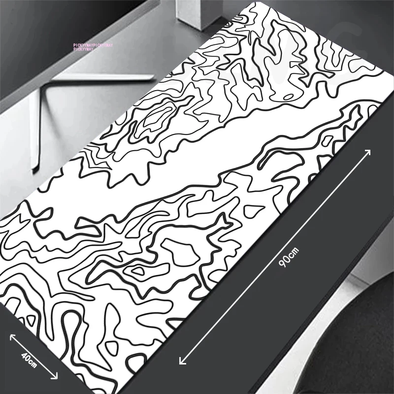 

Black White Line Locking Edge Mouse Mats 40x90cm Large Natural Rubber Mouse Pad Waterproof Mousepads Gamer Mousepad Desk Pads