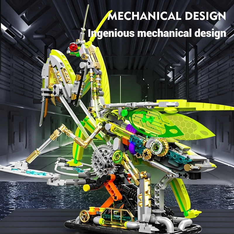 ชุดตัวต่อแมงกานีสแบบกลไก 999 ชิ้น ของตกแต่งรูปแมงกานีส ชุดประกอบแบบจำลองแมลง ของขวัญวันหยุดสำหรับเด็กและผู้ใหญ่