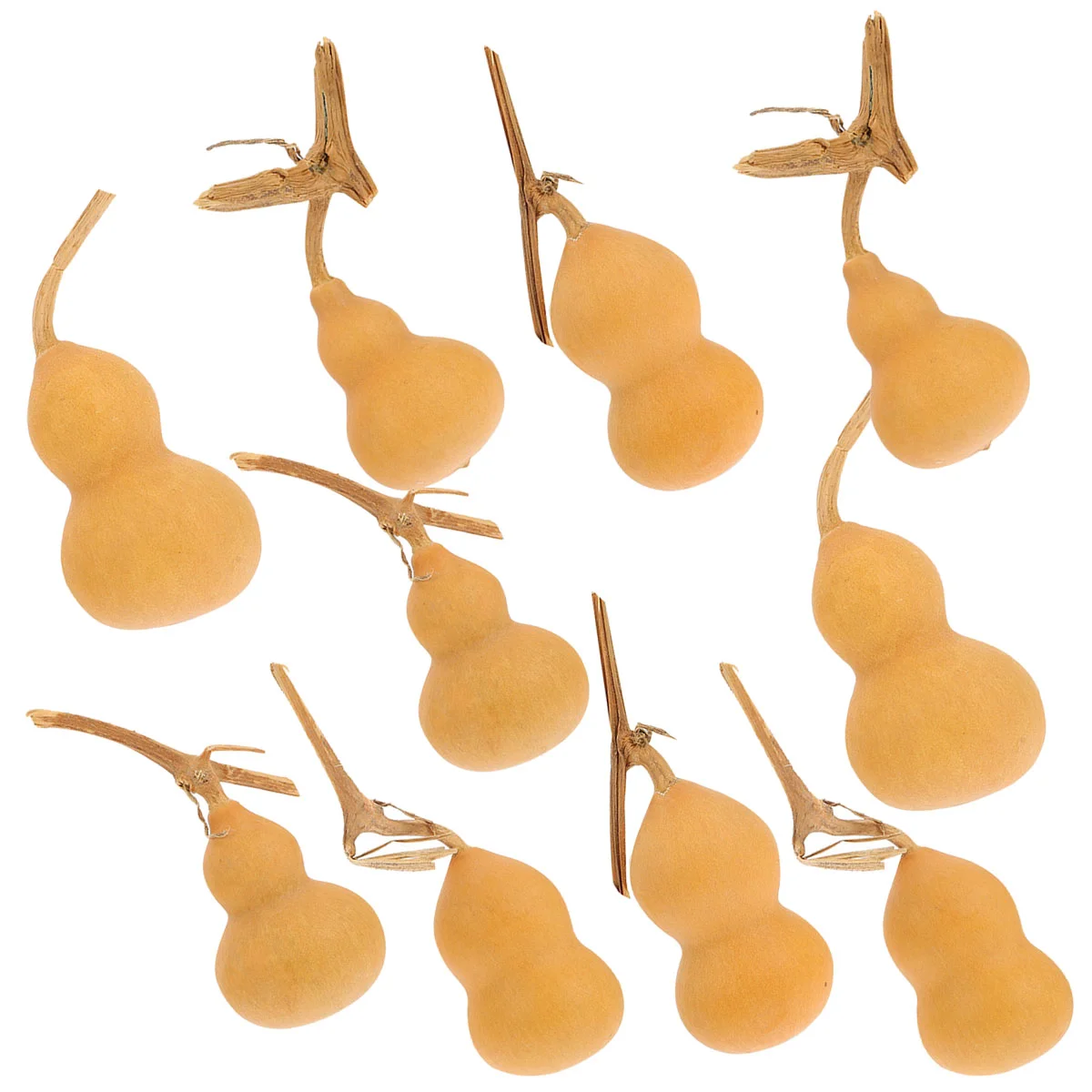 10 Pcs Crafts Mini Gourd Decorative Adorn Calabash Ornament Small Wooden Natural Desktop Adorns