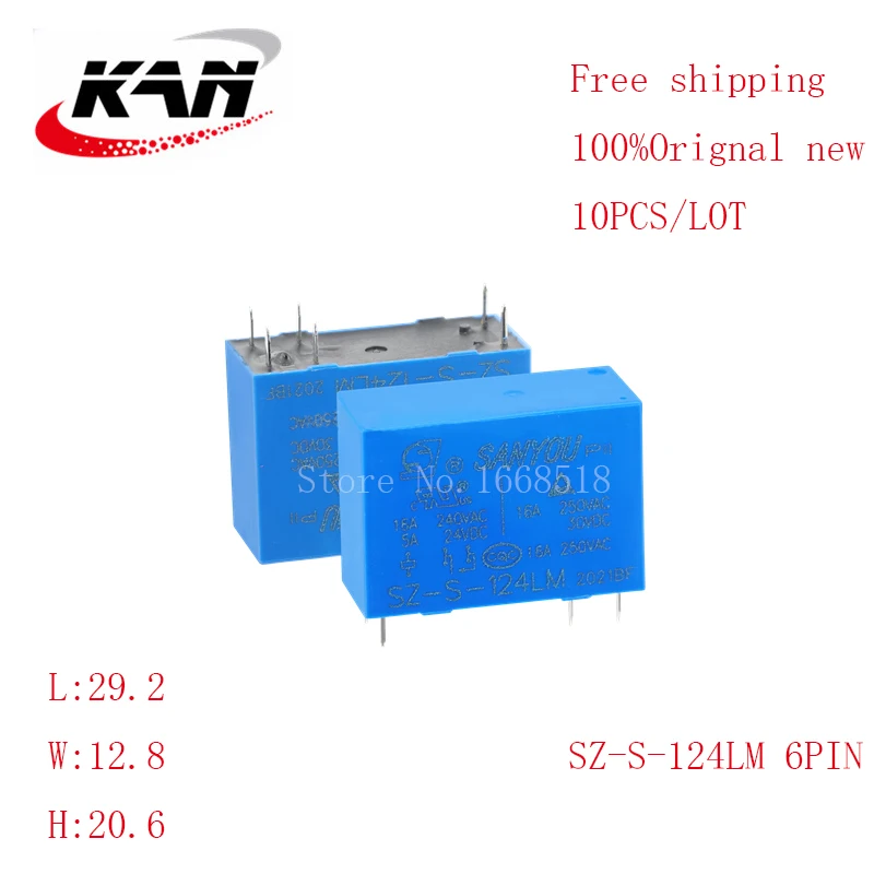 

Free shipping 20pcs Power relay SZ-S-124LM SZ S 124LM 24VDC 16A 250VAC 6PIN Original New