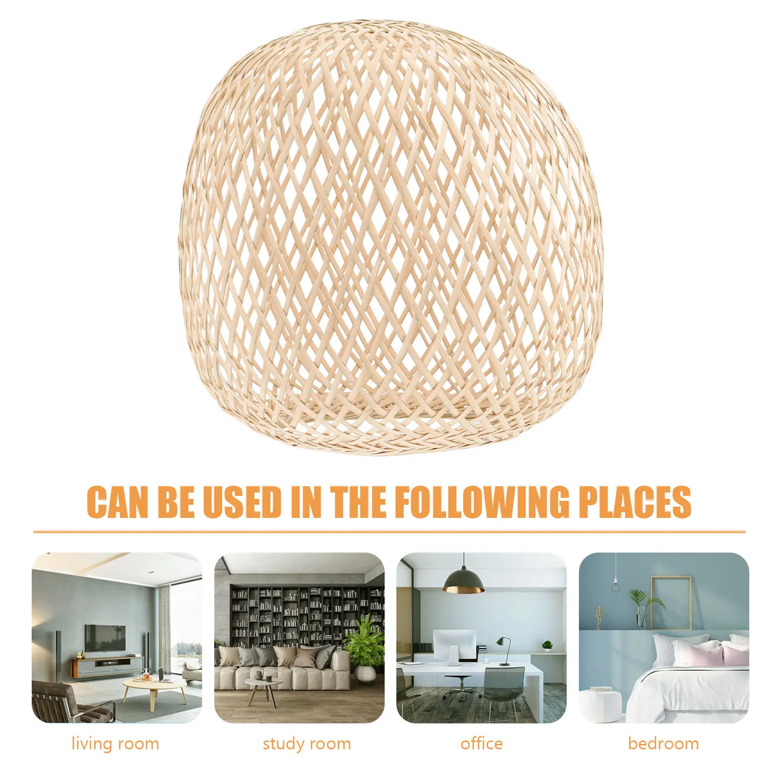 

Ceiling Light Shade Bamboo Woven Lampshade Chandelier Lamp Cover Pendant Lamp Shade Household Use Weaving Lampshades