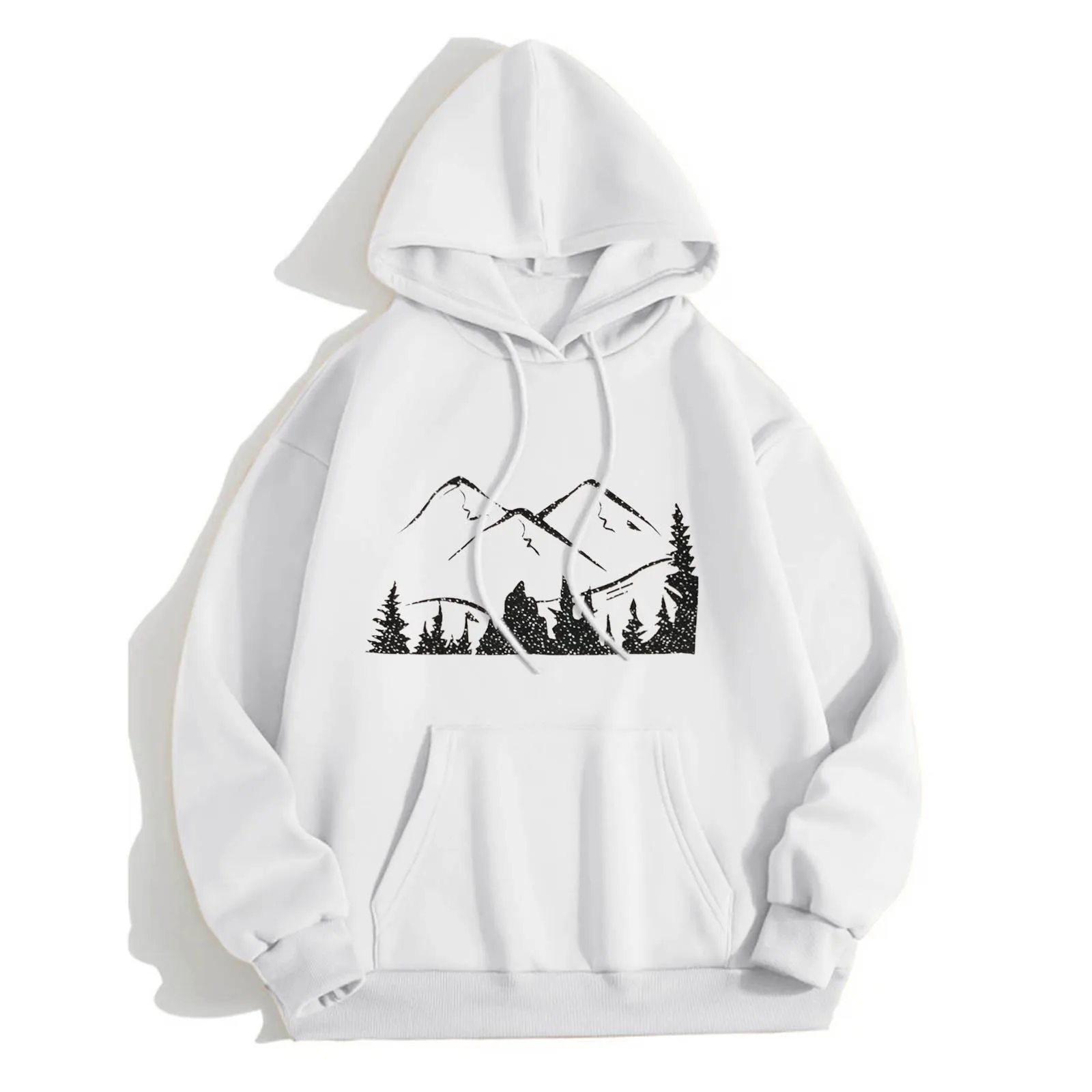 

Mountain Scenery Graphic Women Hoody Street Casual Loose Sweatshirt Autumn Fleece Hooded Hip Hop O-Neck Clothing Female 2024 New