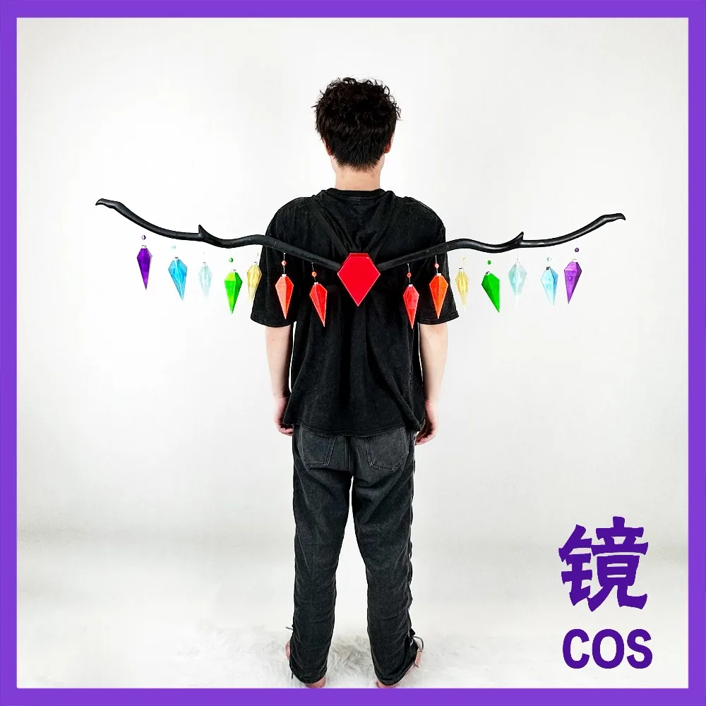 Flandre Scarlet Transparent Glowing Wing Prop Comic Touhou Project Cosplay Props Halloween Christmas Fancy Party  Accessories