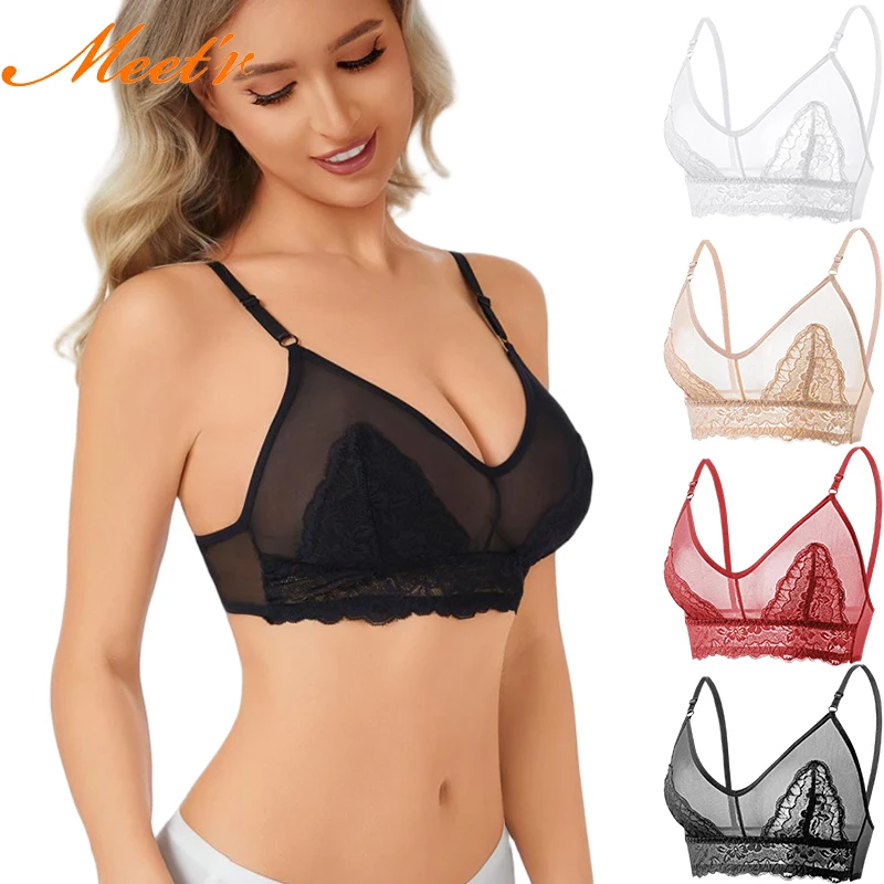 Meet’r – soutien-gorge en maille de style français, lingerie sexy en dentelle, style populaire, pour femmes, sous-vêtements ultra-fins et respirants