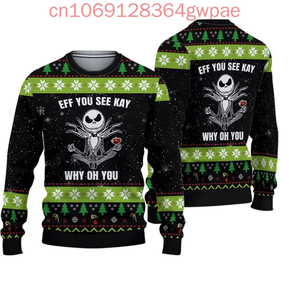 Disney Jack Skellington and Sally Ugly Sweater Men's Women's Tops The Nightmare Before Christmas Sweater