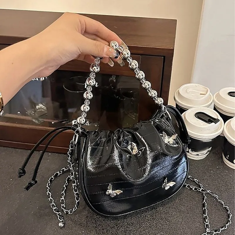 

2025 Hot Selling Women's Bags Crossbody Bag, High-quality Handbag, New Silver Pleated Cloud Bag, Simple Shoulder Bag
