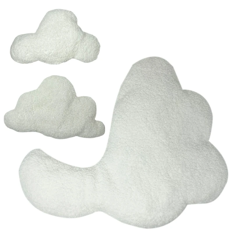 RIRI 3PCS Cloud Posing Pillow Photography Props Soft Cushion Baby Photo Props Skin-Friendly Photo Props Party Decor