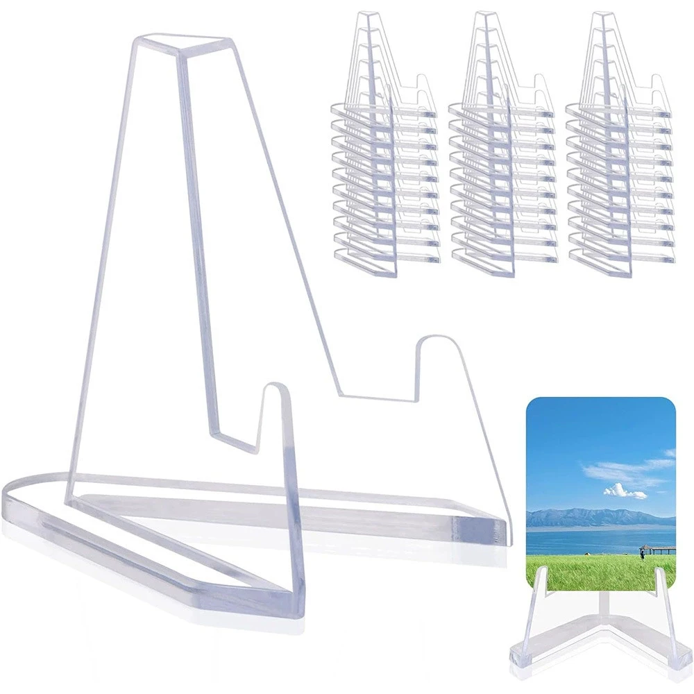 10/30PCS Triangular Card Display Stand Mini Acrylic Idol Photo Picture Holder Stands for Coin Sports Trading Cards Display Racks