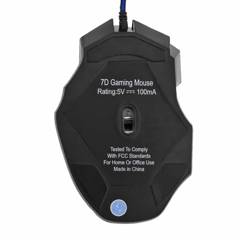 Mouse Gaming Ottico USB 5500 DPI 7 Pulsanti Programmabili - PC Cablato Nero