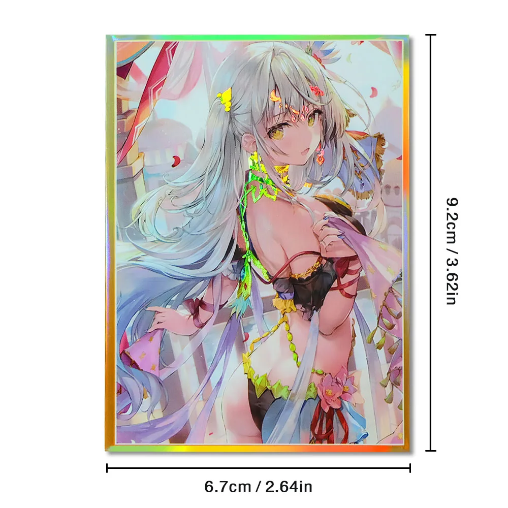 60PCS 67X92mm Holographic Card Sleeves Anime Dancing diva Card Protector used for MGT/PTCG Standard size trading cards