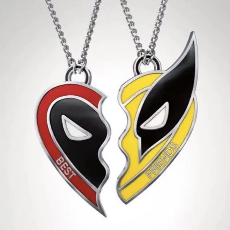 Deadpool & Wolverine Necklace for Best Friends Marvels Chain Pendants Charms Fashion Jewelry Accessories Boys Girls Party Gifts