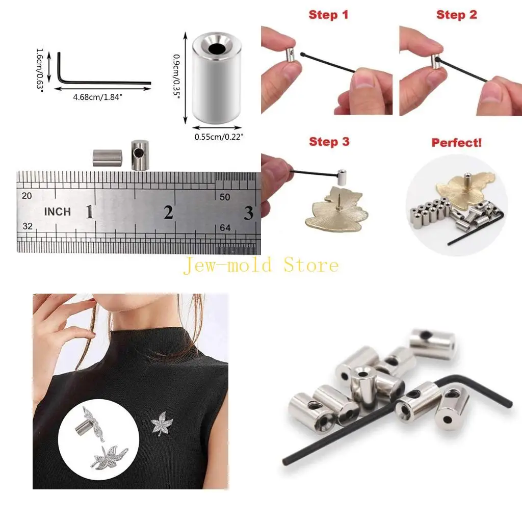 

C71B 1 Set Screw Brooch Caps Wrench Special Back Buckle Badge Accessories Clutch Beam Mouth Metal Accessories