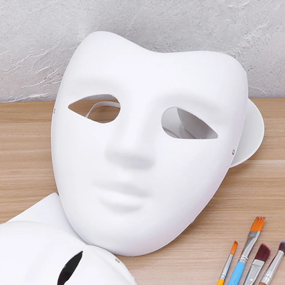 5 uds. Mascarilla de papel pintable para la cara, mascarada DIY, mascarillas de maquillaje pintadas a mano para decorar blanco