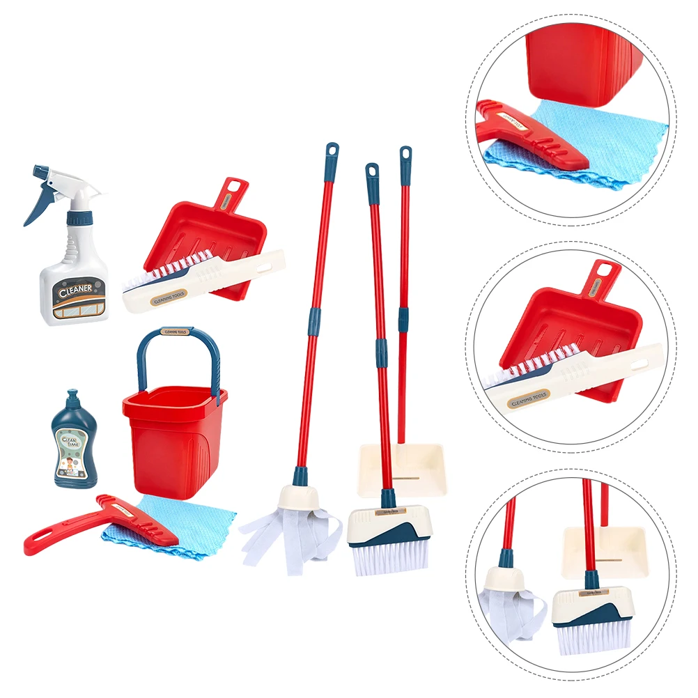 1 set 1 Kinderen Fantasiespel Peuter Huishoudgereedschap Mop Emmer Bezem Peuter Spelen Schoonmaken Set Kinderbezem Set
