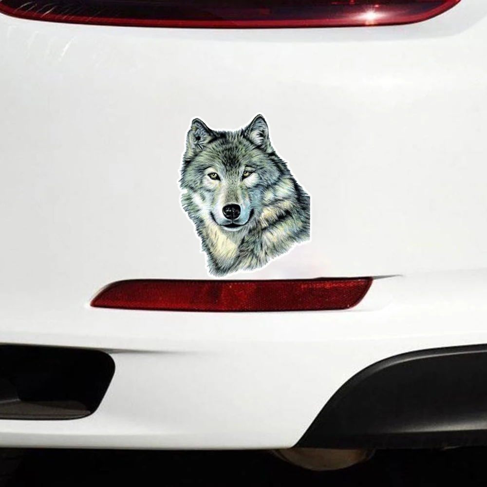 Наклейка на авто Серый волк Wolf Head Waterproof Vinyl Car Sticker for Bumper, Window, Truck, Laptop